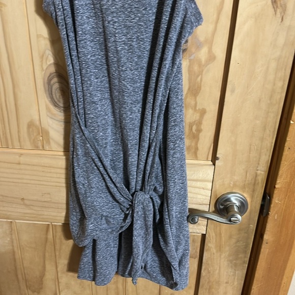 Aerie Tank Top Mini Gray Sleeveless Knotted Dress - Picture 3 of 5